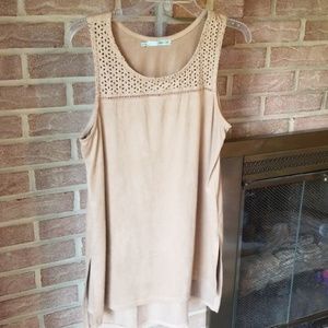 Faux suede tank top